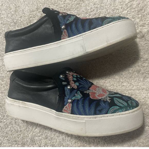 Rebecca Minkoff Noelle Platform Slip-On Shoes Women's 9 M Embroidered Sneakers - Picture 2 of 8